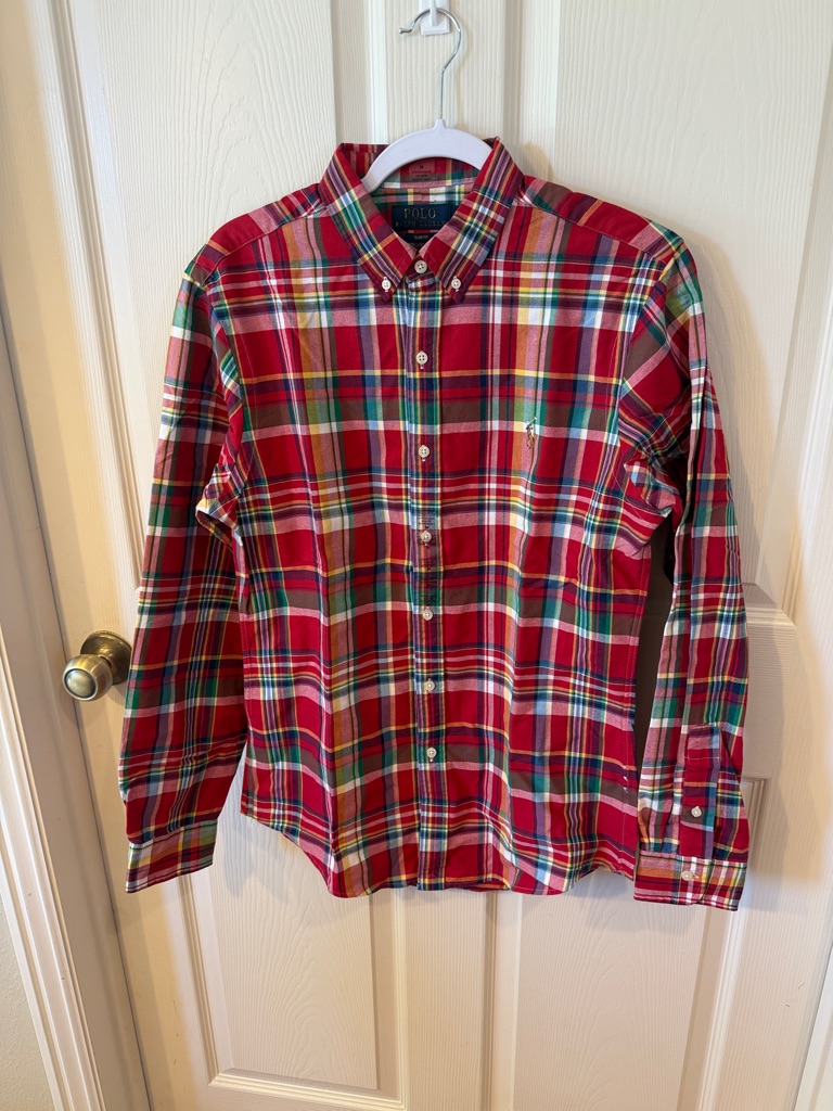 Polo By Ralph Lauren Plaid Button-Down Shirt Sz M. Nwot. Box44